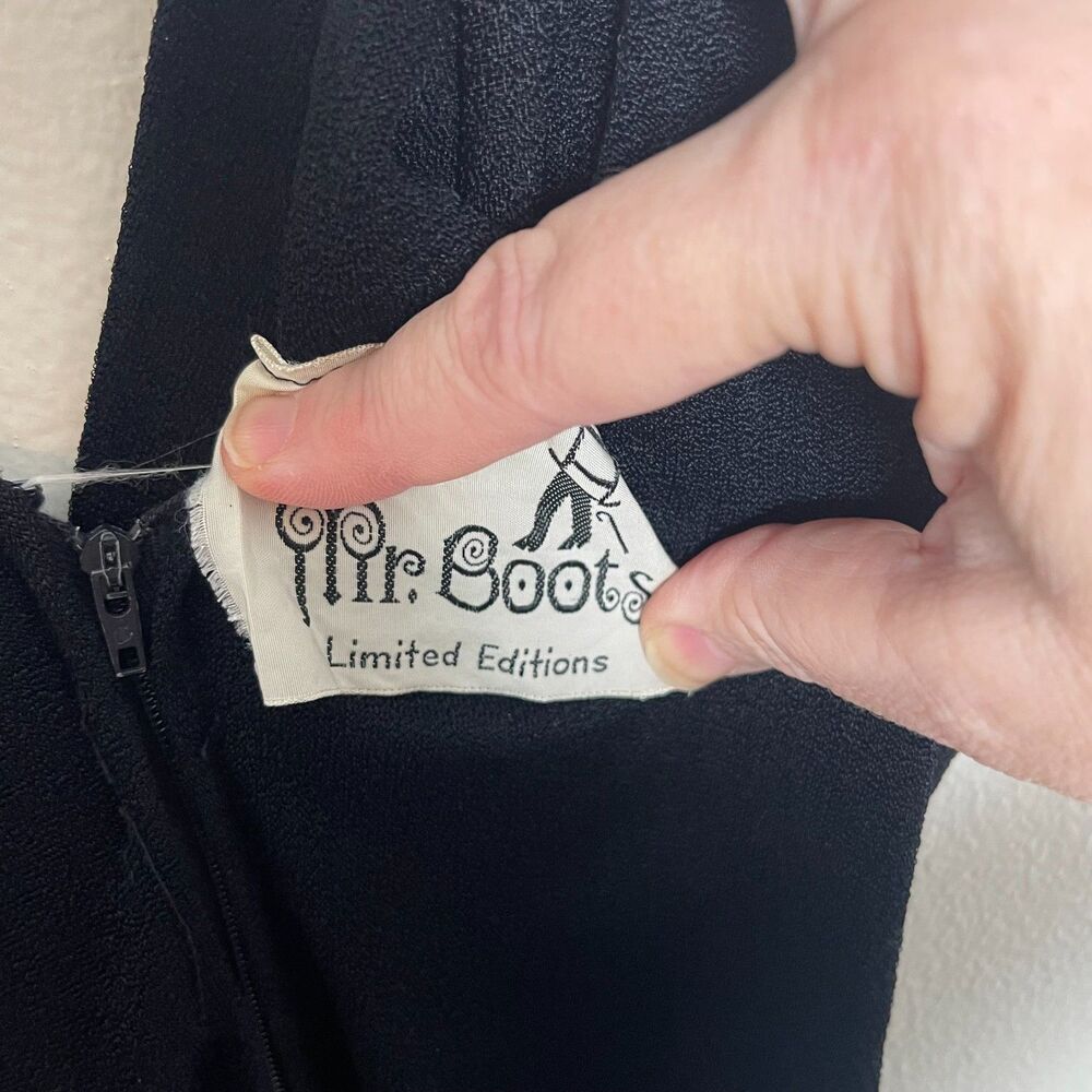 Vintage 1960's Mr. Boots Black Evening Dress Sz 11 Cocktail Party/Special Occ. - Picture 4 of 4